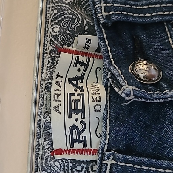 Ariat REAL Denim Medium Washed Women's Low Rise Bootcut Jeans Blue - Size 27 S - Picture 2 of 8